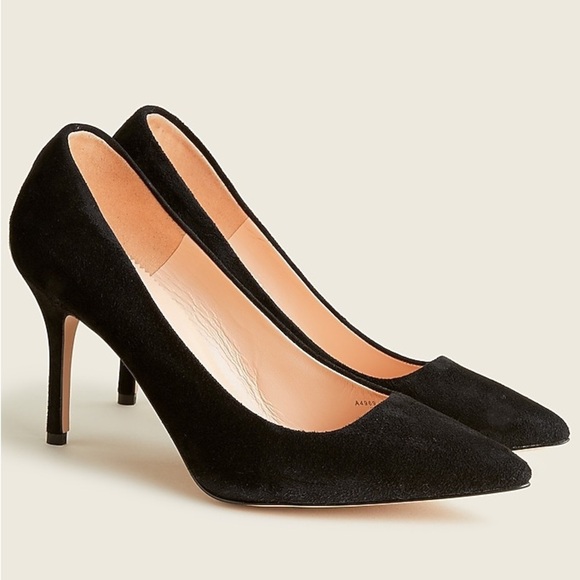 JCREWElsie black suede pumps